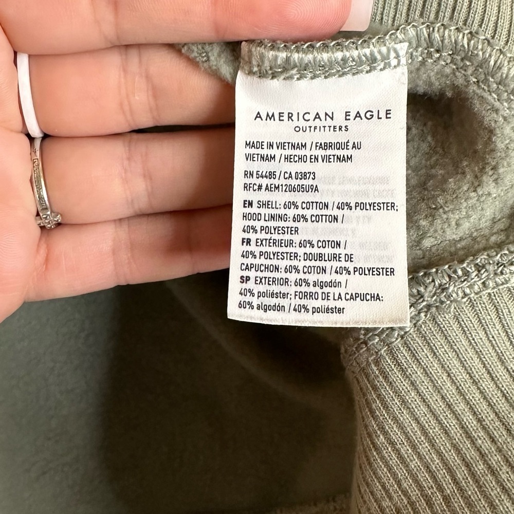 American Eagle 1/4 Zip Oversized Cheetah Hoodie Size S - Picture 9 of 9